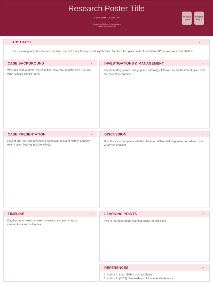Case Report medicine poster template preview